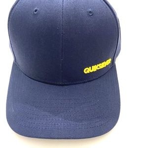 NEW QUIKSILVER Navy Snapback Hat Cap Embroidered Yellow Quiksilver Logo OSFA